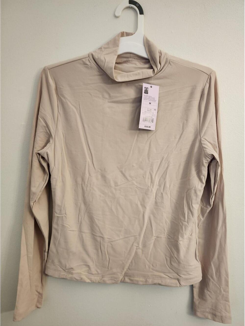 Wild Fable Women's Size Medium Long Sleeve Mock Turtleneck Shirt Light Pink